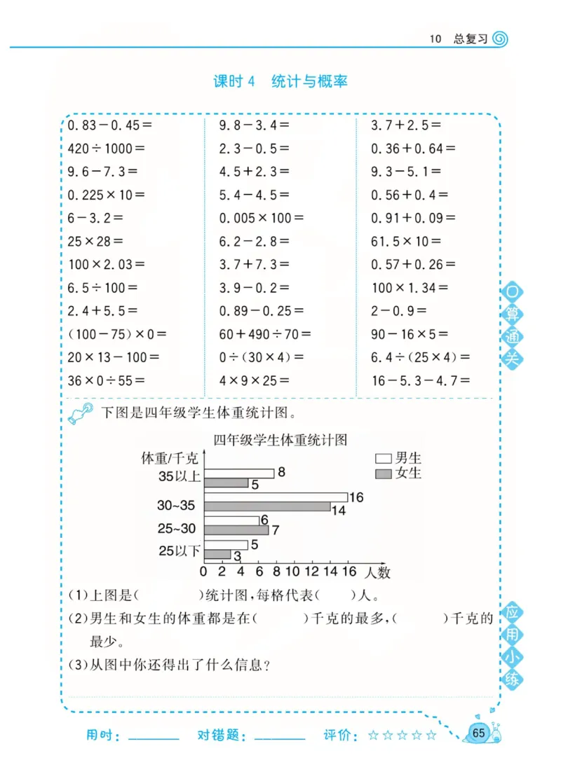 人教版数学4年级下册黄冈口算天天练_2026春人教数学《黄冈口算天天练》