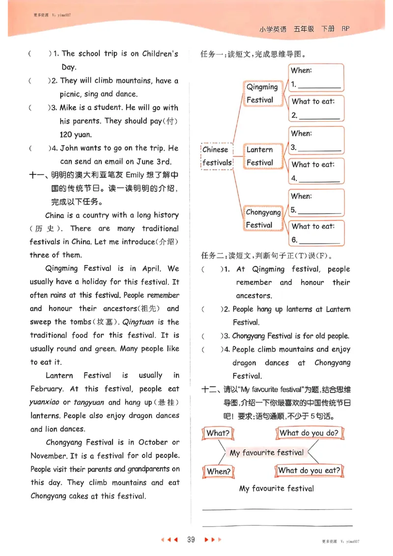 五年级英语下册人教PEP版25春《53天天练》_26春53小学系列合集_4-6年级英语下册人教PEP版《53天天练》