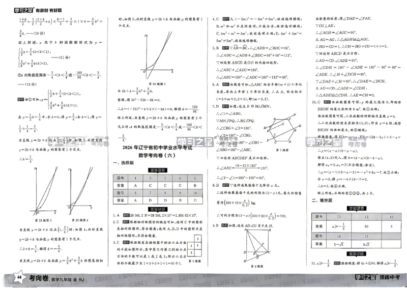 数学考向卷学习之星_中考押题2026《中考押题》系列（9科全套实时更新中）_领跑2026版中考《领跑考向卷》语数英物化（辽宁）_2026领跑中考考向卷数学