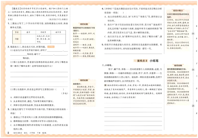 六下语文王朝霞培优100分_2026春小学教辅大合集_8-26春《王朝霞》系列_04.2026春WZX培Y100分数学语文人教1-6年级下册_语文《王朝霞培优100分》26春