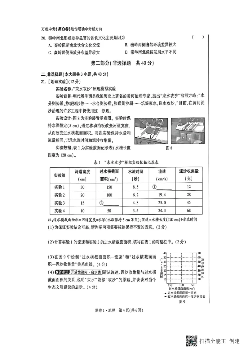 地理黑白卷_中考押题2026《中考押题》系列（9科全套实时更新中）_万唯2026版初中《万唯黑白卷》地生（陕西）