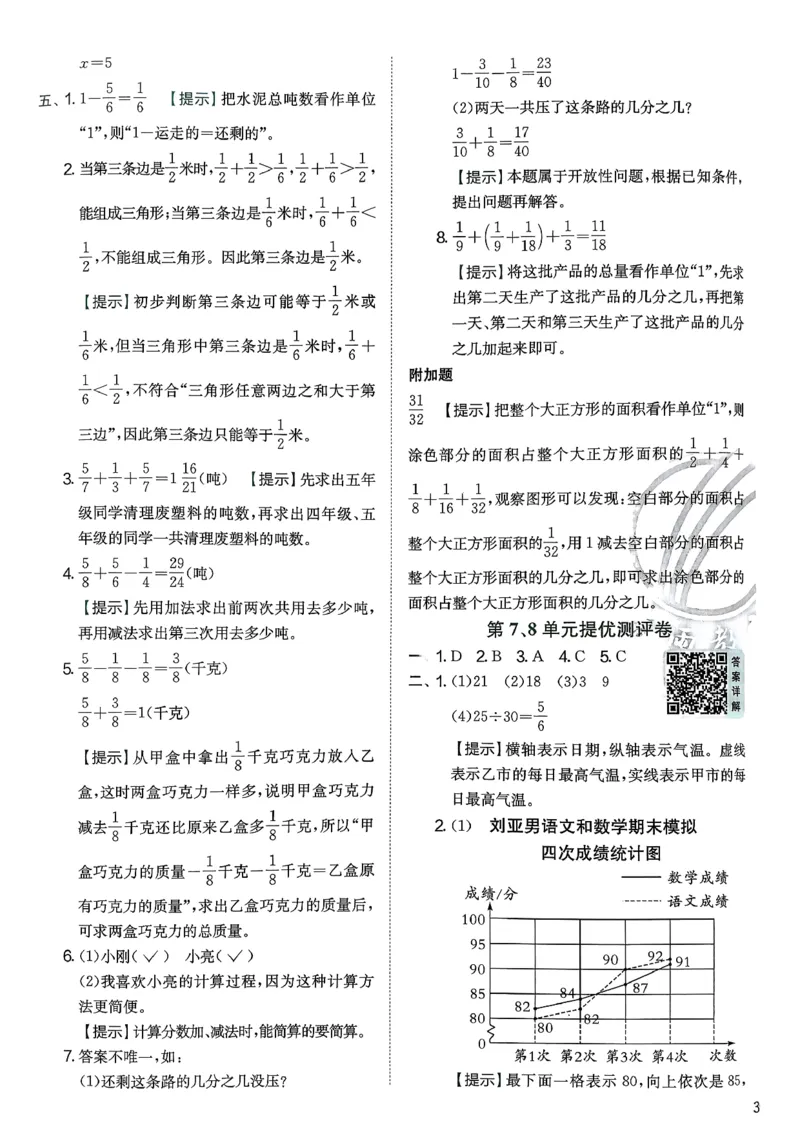 五下分数人教综合提优测评卷_2026春人教数学《实验班提优训练》_26春《实验班提优训练》人教数学5下