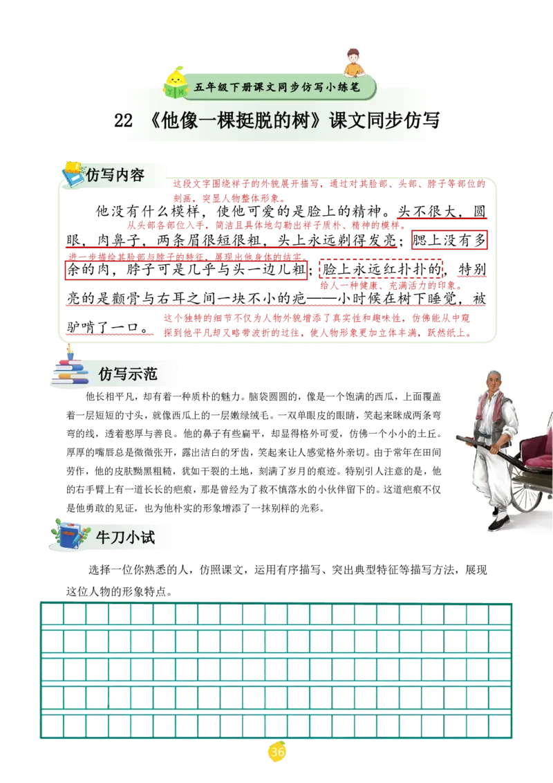 五年级下册课文仿写小练笔_2026春小学教辅大合集_1-26春语文类教辅系列_课文仿写小练笔26年下册