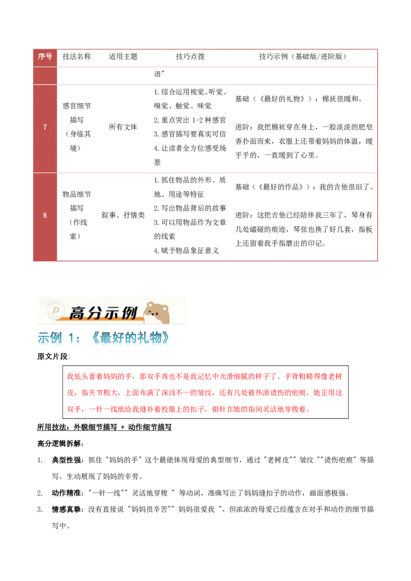 提分攻略05：细节描写方法(技巧点拨、汇总+高分示例+真题回顾)_中考押题2026《中考押题》系列（9科全套实时更新中）_2026版中考《作文提分系列》提分攻略+通关模版+热点速递（语文）