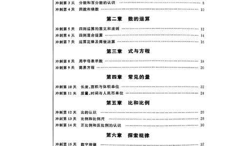 小升初数学《阳光同学冲刺48天》测评版_小升初冲刺48天（语数英）_小升初数学《阳光同学冲刺48天》