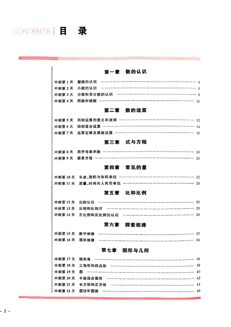 小升初数学《阳光同学冲刺48天》测评版_小升初冲刺48天（语数英）_小升初数学《阳光同学冲刺48天》
