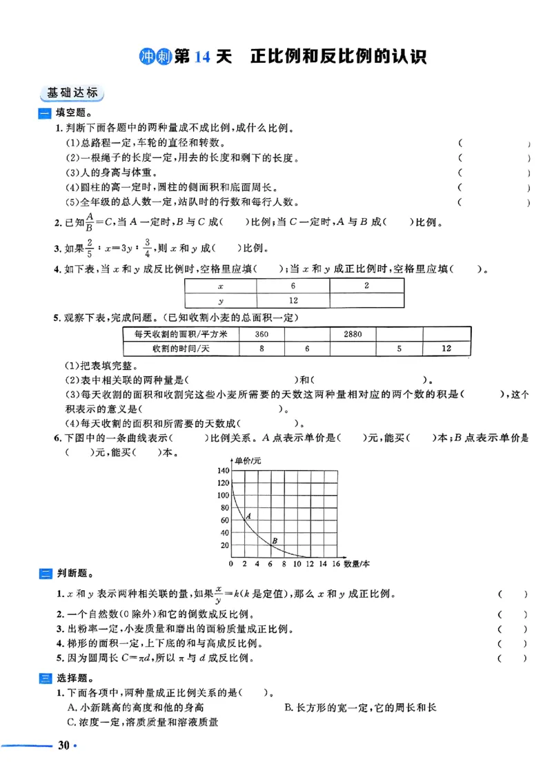 小升初数学《阳光同学冲刺48天》测评版_小升初冲刺48天（语数英）_小升初数学《阳光同学冲刺48天》