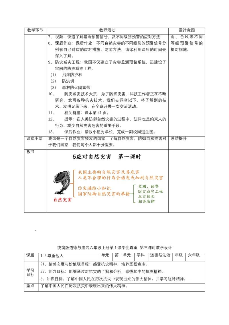 六年级下册道德与法治表格教案全册_A493小学道法_26新六年级道法下册（统编版）_教学教案