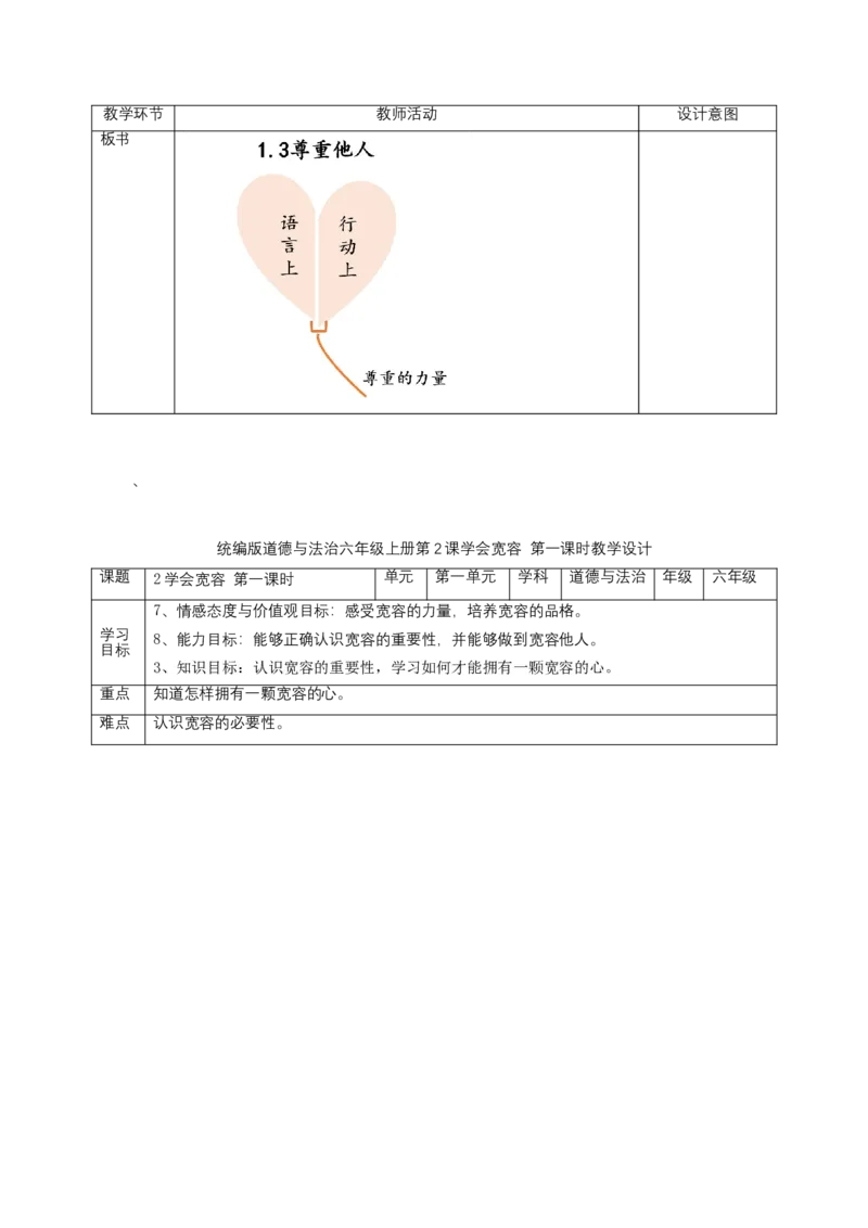 六年级下册道德与法治表格教案全册_A493小学道法_26新六年级道法下册（统编版）_教学教案