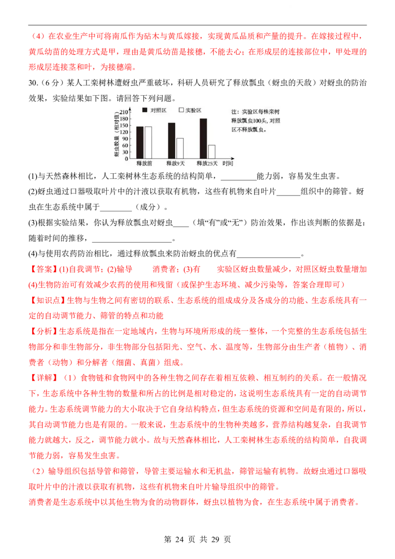 生物(福建卷)_中考押题2026《中考押题》系列（9科全套实时更新中）_2026版中考《考前押测卷》地区版（地生）_2026《生物中考&bull;考前押题卷》地区版