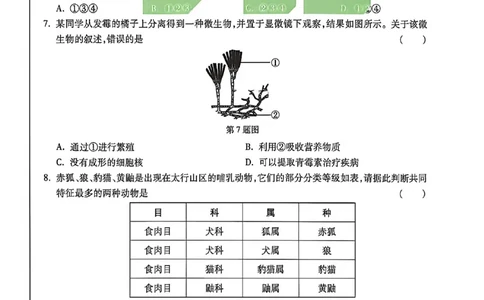 生物试卷原版_中考押题2026《中考押题》系列（9科全套实时更新中）_万唯2026版初中《万唯黑白卷》地生（河北）_生物黑白