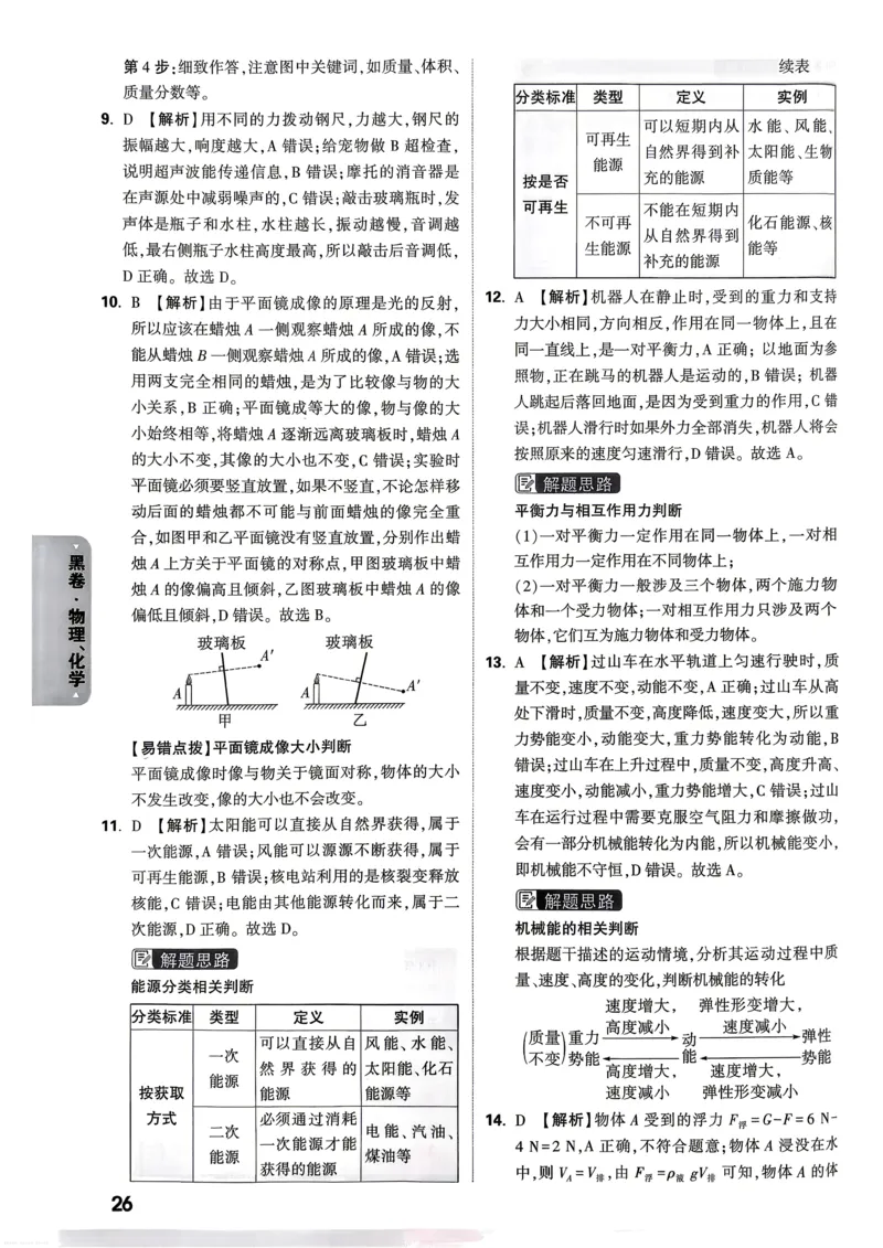 物理化学黑卷答案_中考押题2026《中考押题》系列（9科全套实时更新中）_万唯2026版初中《万唯黑白卷》7科全套（武汉）_物化