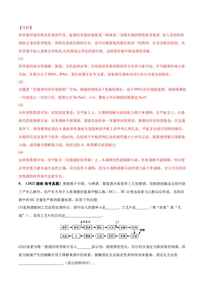 考向26发酵工程-备战2023年高考生物一轮复习考点微专题（全国通用）（解析版）(1)_通用版（老高考）复习资料_2023年复习资料_一轮复习