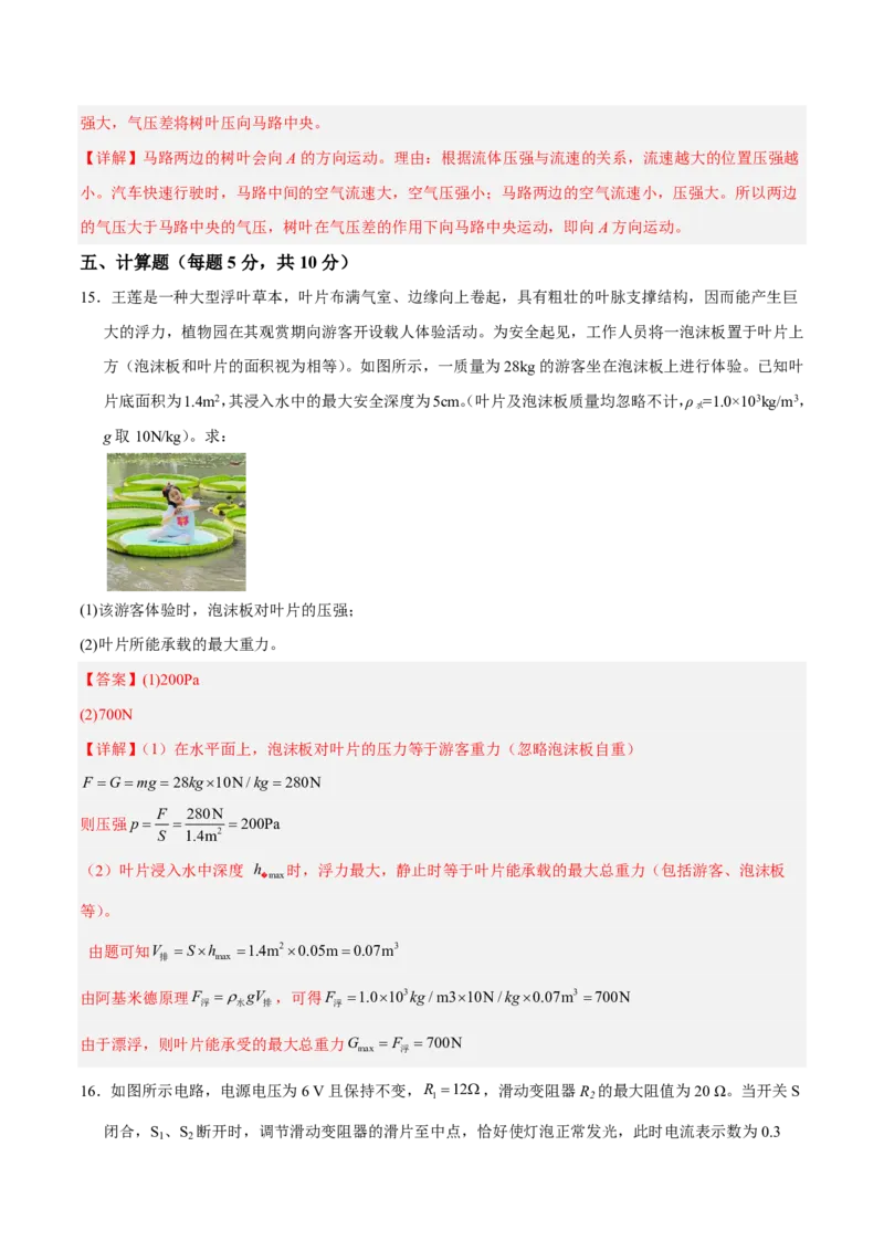 物理(吉林卷)(全解全析)_中考押题2026《中考押题》系列（9科全套实时更新中）_2026版中考《金卷考前预测卷》全国多地区版（物理）_物理(吉林卷)