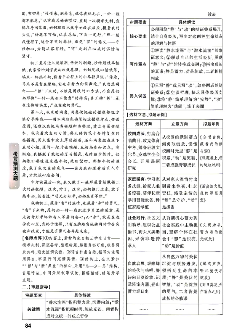 考前预测大题阅卷评分标准_中考押题2026《中考押题》系列（9科全套实时更新中）_万唯2026版初中《万唯黑白卷》7科全套（湖南）_黑白卷化学