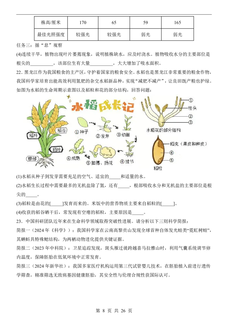 生物(黑龙江卷)_中考押题2026《中考押题》系列（9科全套实时更新中）_2026版中考《考前押测卷》地区版（地生）_2026《生物中考&bull;考前押题卷》地区版