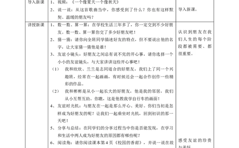 四下道德与法治表格教案_A493小学道法_26新四年级道法下册（统编版）_教学教案_全册教案
