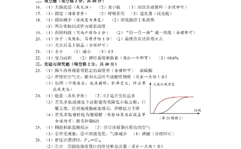 科学答案-2604台州一模_中考押题2026《中考押题》系列（9科全套实时更新中）_浙江2026版中考《浙江一模二模》多地区全套（浙江）_2604台州台州一模（全科）
