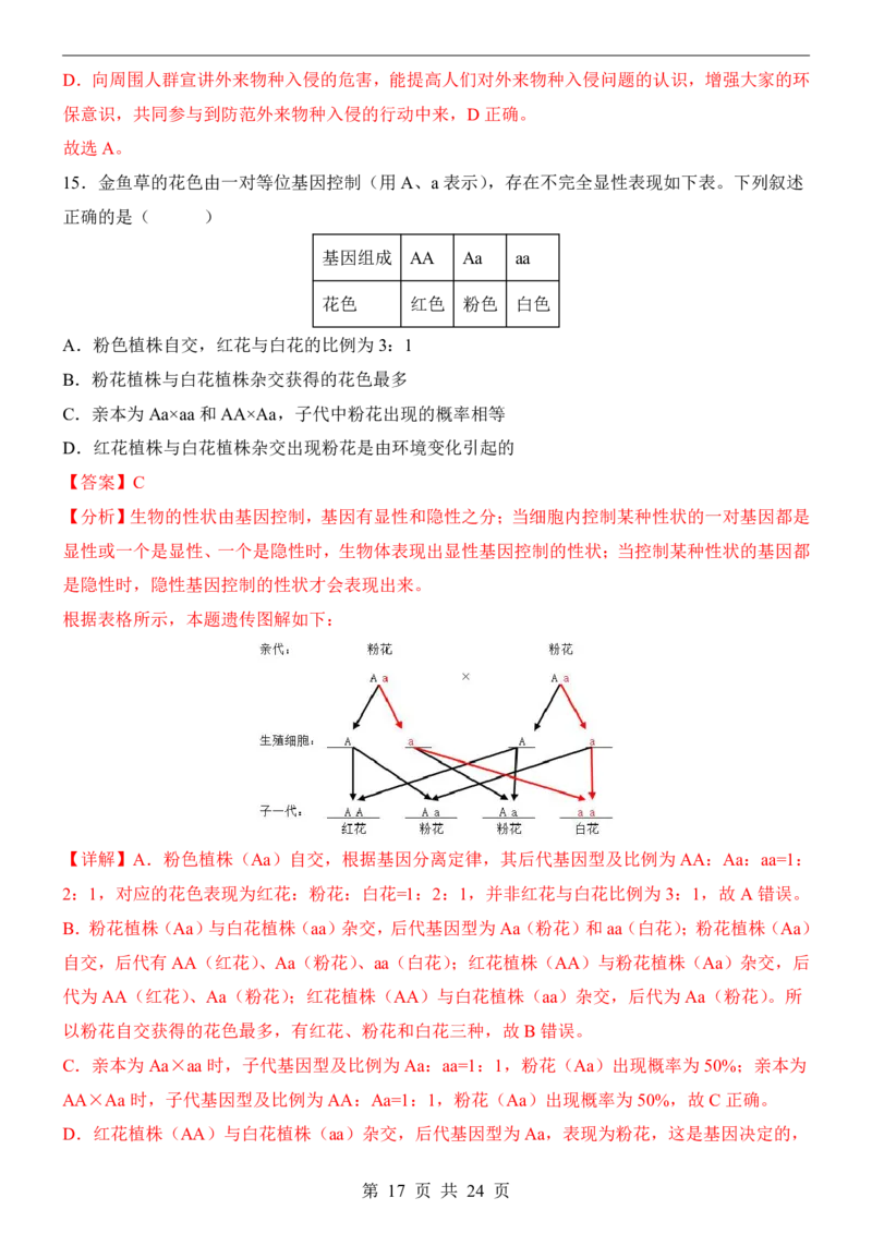 生物(广西卷)_中考押题2026《中考押题》系列（9科全套实时更新中）_2026版中考《考前押测卷》地区版（地生）_2026《生物中考&bull;考前预测卷》地区版