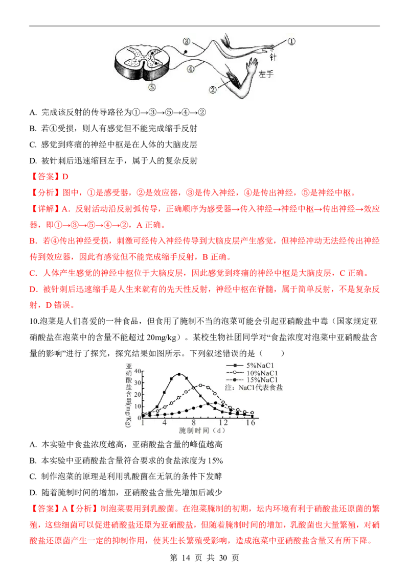 生物(天津卷)_中考押题2026《中考押题》系列（9科全套实时更新中）_2026版中考《考前押测卷》地区版（地生）_2026《生物中考&bull;考前押题卷》地区版