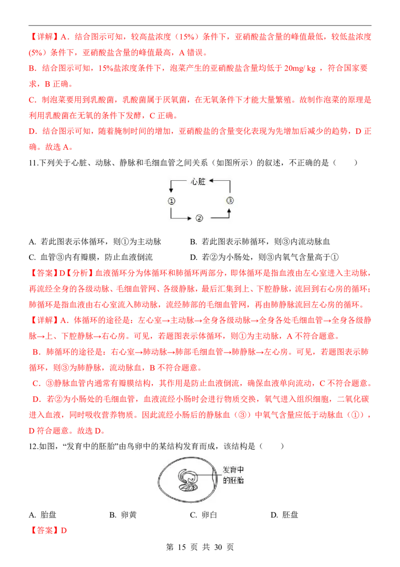生物(天津卷)_中考押题2026《中考押题》系列（9科全套实时更新中）_2026版中考《考前押测卷》地区版（地生）_2026《生物中考&bull;考前押题卷》地区版