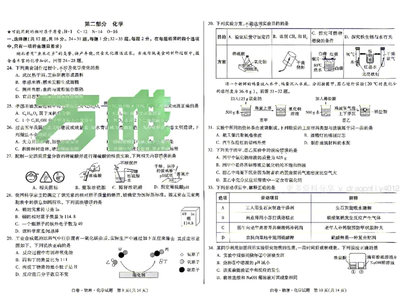 白卷七科_中考押题2026《中考押题》系列（9科全套实时更新中）_万唯2026版初中《万唯黑白卷》7科全套（湖北）