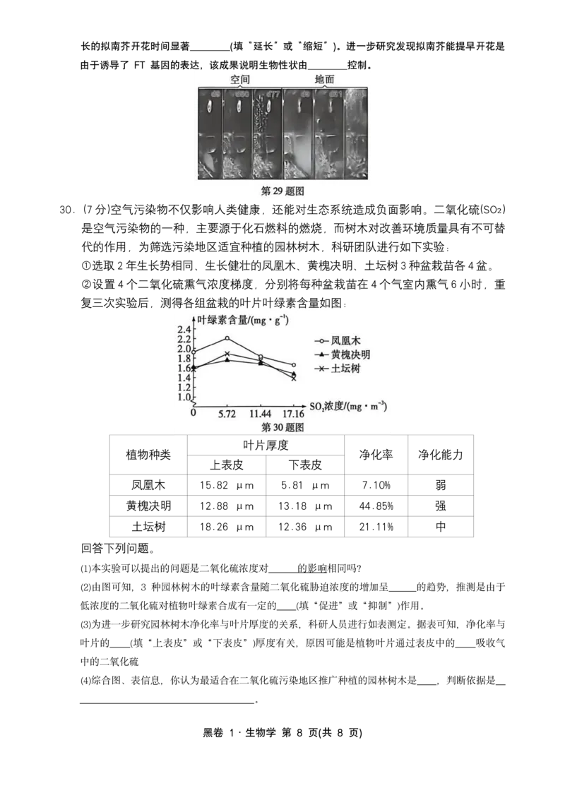 河北生物无水印版部分字可能识别有问题。需要和别的版本核对_中考押题2026《中考押题》系列（9科全套实时更新中）_万唯2026版初中《万唯黑白卷》地生（河北）_生物黑白