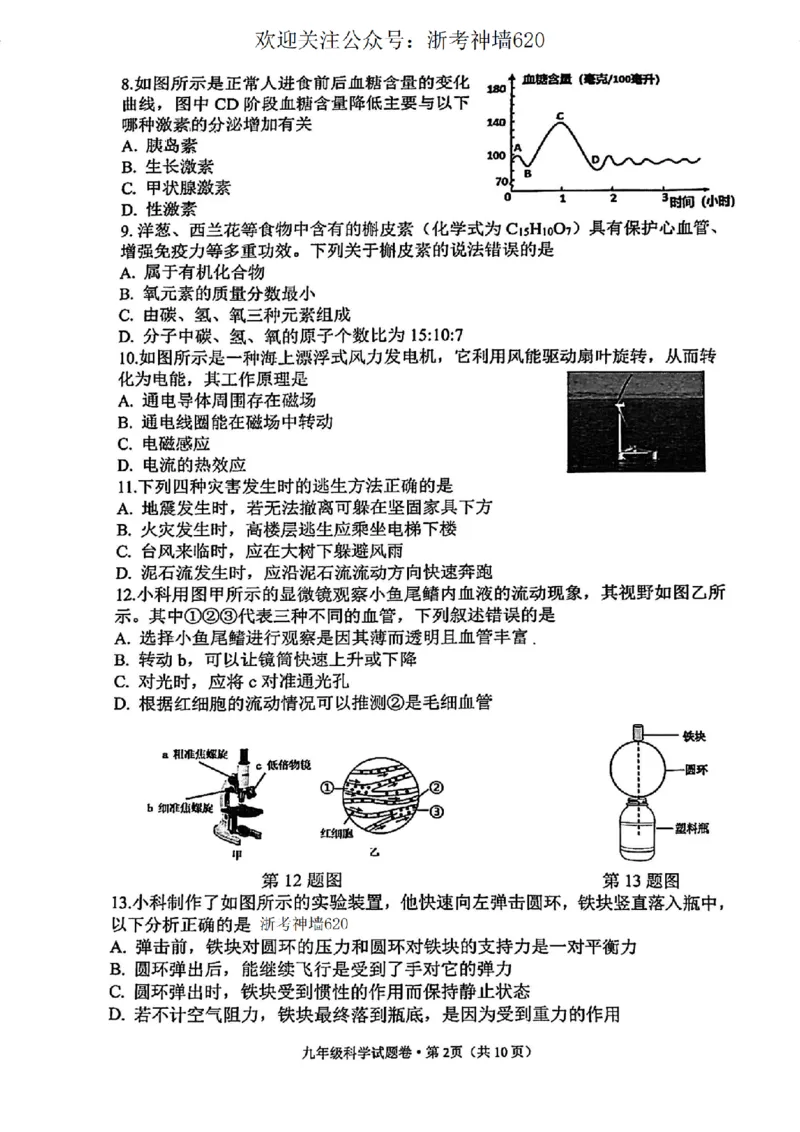 科学卷-2604杭州西湖区一模_中考押题2026《中考押题》系列（9科全套实时更新中）_浙江2026版中考《浙江一模二模》多地区全套（浙江）_2604杭州西湖区一模