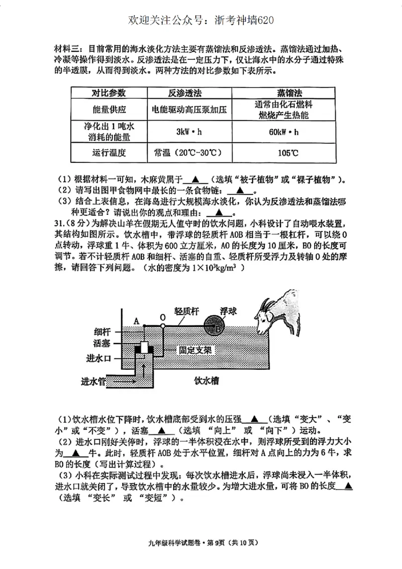 科学卷-2604杭州西湖区一模_中考押题2026《中考押题》系列（9科全套实时更新中）_浙江2026版中考《浙江一模二模》多地区全套（浙江）_2604杭州西湖区一模