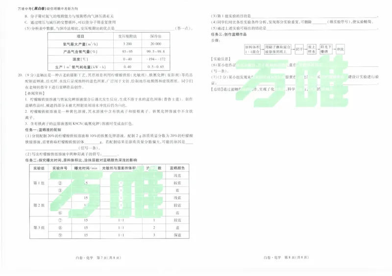 白卷2026年云南省初中学业水平考试化学_2026中考押题卷合集_2026中考黑白卷合集_2026版初中《万唯黑白卷》7科全套（云南）_2026《万唯中考&bull;云南黑白卷》化学