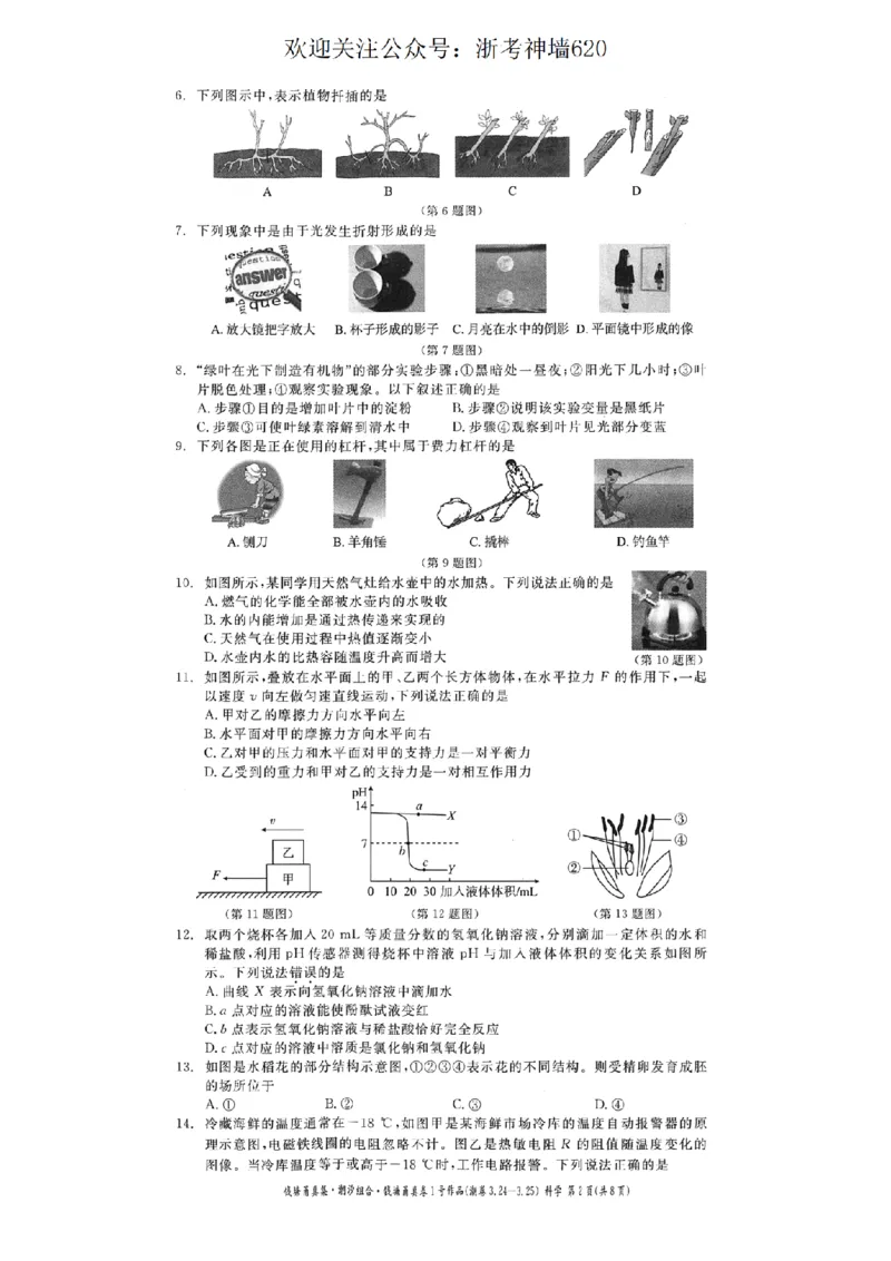 科学卷-2603宁波钱塘甬真1号&middot;潮卷_中考押题2026《中考押题》系列（9科全套实时更新中）_浙江2026版中考《浙江一模二模》多地区全套（浙江）_2603宁波钱塘甬真1号潮卷（全科）
