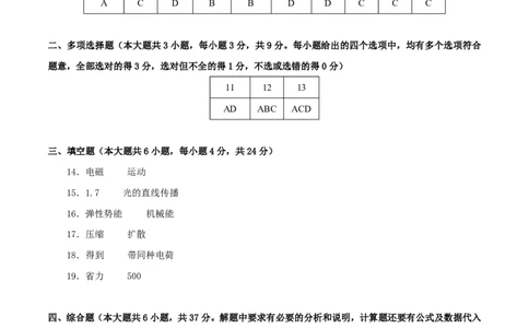 物理01(天津卷)(参考答案)_中考押题2026《中考押题》系列（9科全套实时更新中）_2026版中考《金卷考前预测卷》全国多地区版（物理）_物理(天津专用)