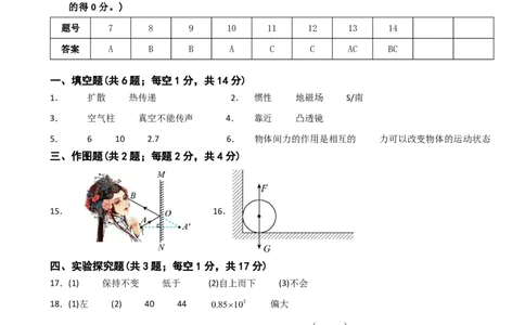 物理(河南卷)(参考答案)_中考押题2026《中考押题》系列（9科全套实时更新中）_2026版中考《金卷考前预测卷》全国多地区版（物理）_物理(河南卷&middot;新变化)