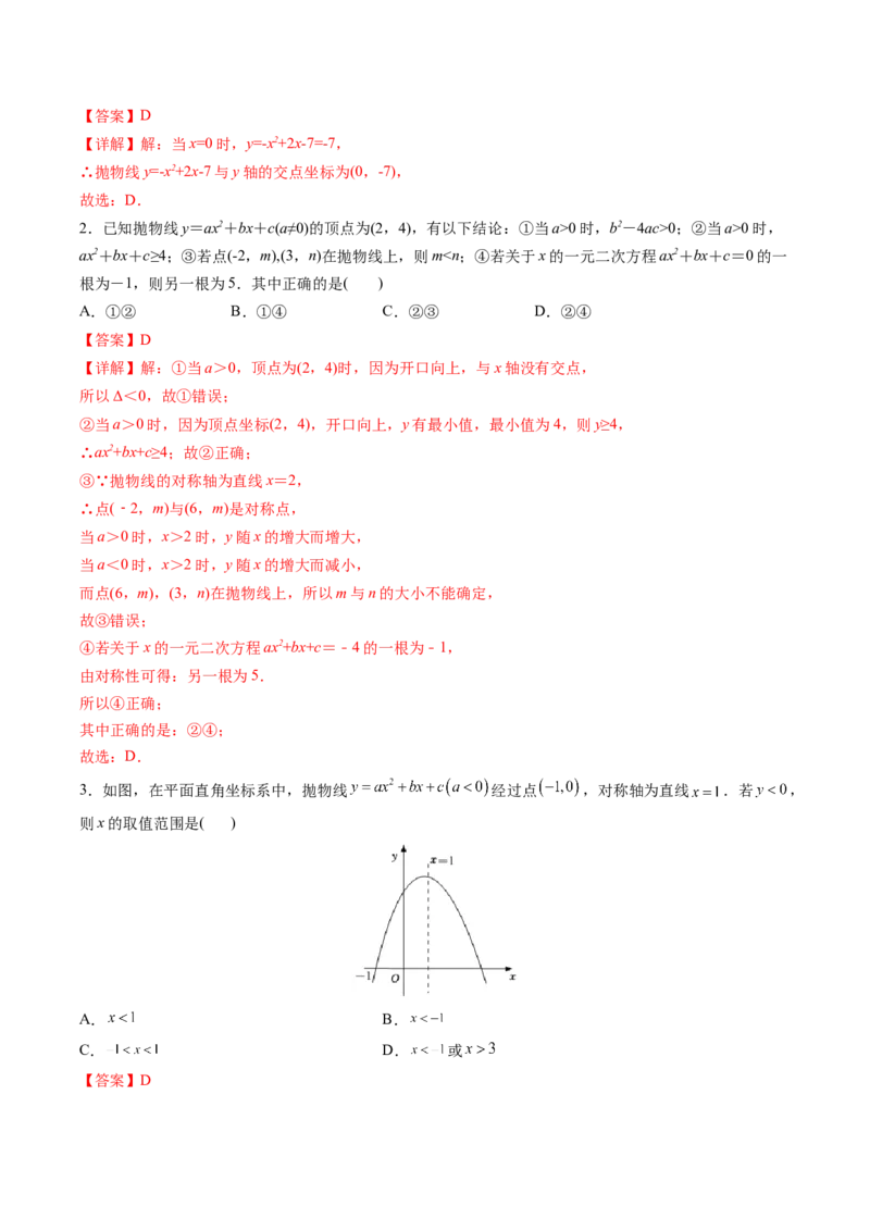 初中数学同步9年级上册第13课用函数观点看一元二次方程(共30页)（教师版）_人教版数学九年级上册_版本二_九年级数学上册（人教版）_专项复习_讲义