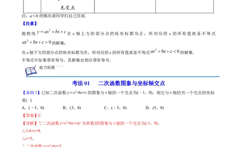 初中数学同步9年级上册第13课用函数观点看一元二次方程(共30页)（教师版）_人教版数学九年级上册_版本二_九年级数学上册（人教版）_专项复习_讲义