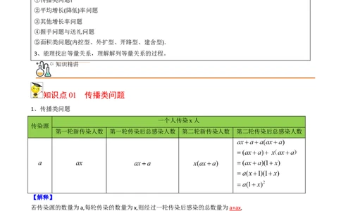初中数学同步9年级上册06课一元二次方程应用题（1）(共32页)（教师版）_人教版数学九年级上册_版本二_九年级数学上册（人教版）_专项复习_讲义