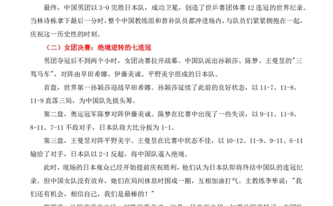 热点速递：伦敦世乒赛中国队包揽双冠创造_中考押题2026《中考押题》系列（9科全套实时更新中）_2026版中考《作文提分系列》提分攻略+通关模版+热点速递（语文）