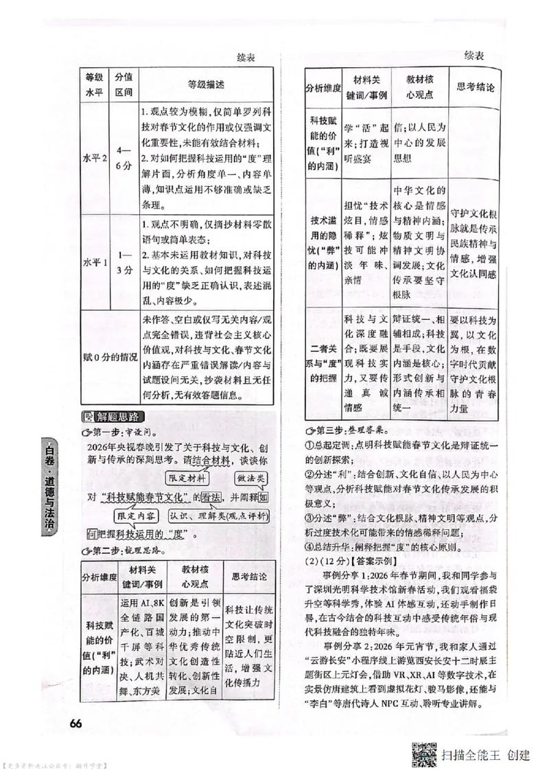 白卷试题答案（7科合并）_中考押题2026《中考押题》系列（9科全套实时更新中）_万唯2026版中考《万唯考黑白卷》7科全套（深圳）
