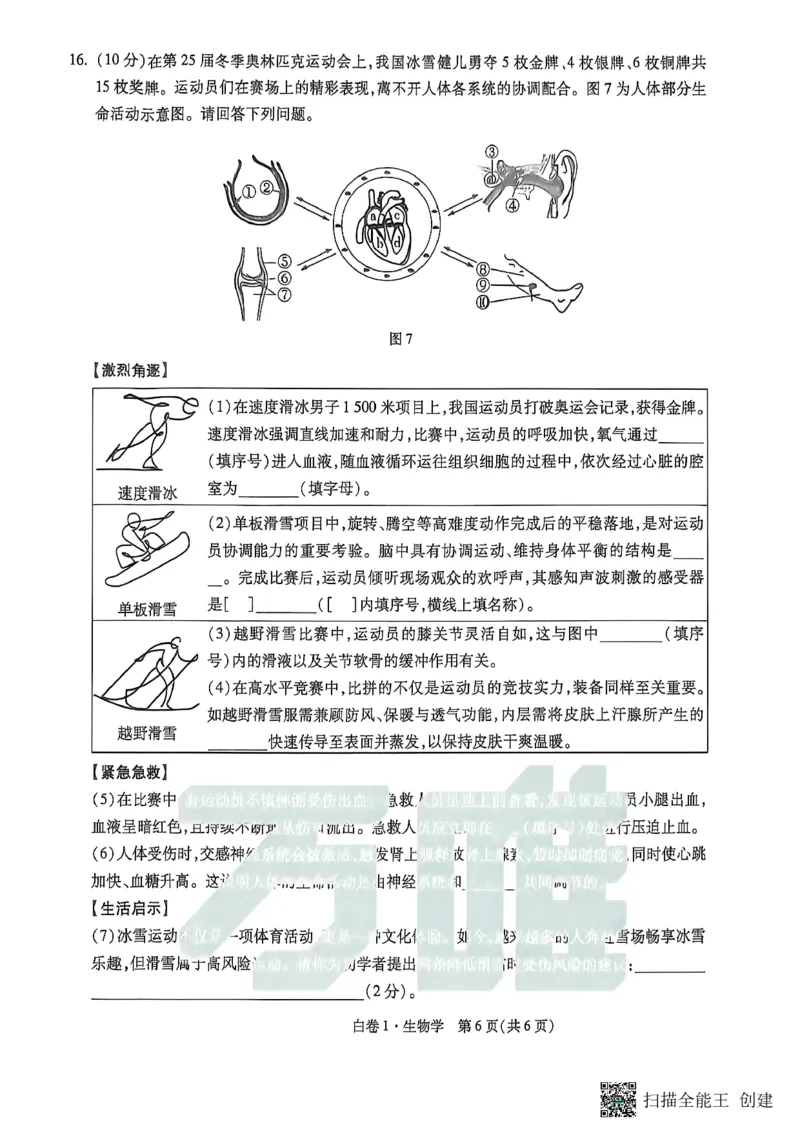 生物黑白卷_中考押题2026《中考押题》系列（9科全套实时更新中）_万唯2026版初中《万唯黑白卷》地生（陕西）