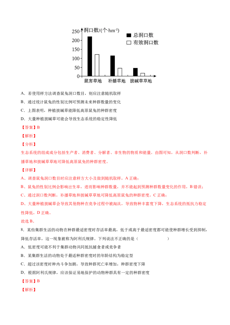 考向21种群及其动态-备战2023年高考生物一轮复习考点微专题（全国通用）（解析版）_通用版（老高考）复习资料_2023年复习资料_一轮复习