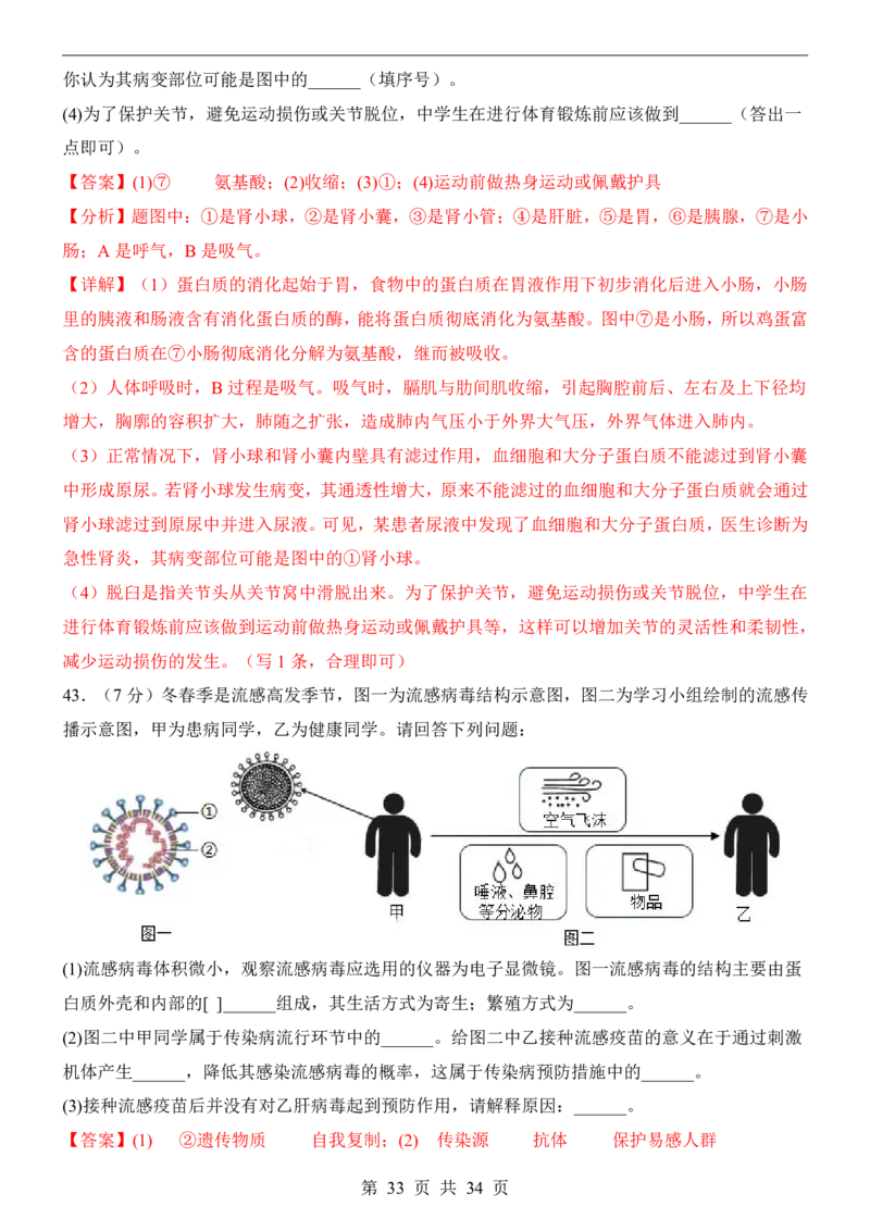 生物(江苏卷)_中考押题2026《中考押题》系列（9科全套实时更新中）_2026版中考《考前押测卷》地区版（地生）_2026《生物中考&bull;考前押题卷》地区版