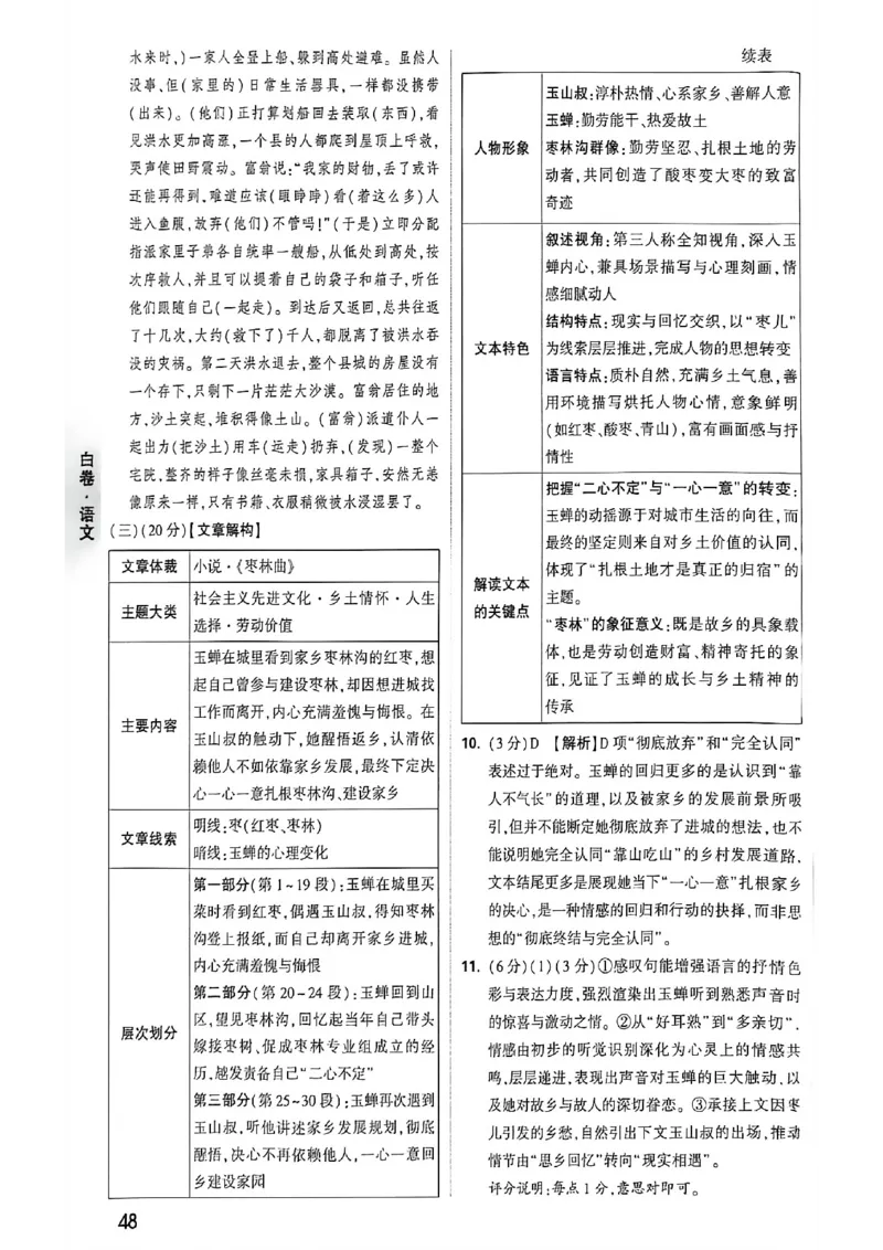 语文白卷答案_中考押题2026《中考押题》系列（9科全套实时更新中）_万唯2026版初中《万唯黑白卷》7科全套（福建）_万维语文