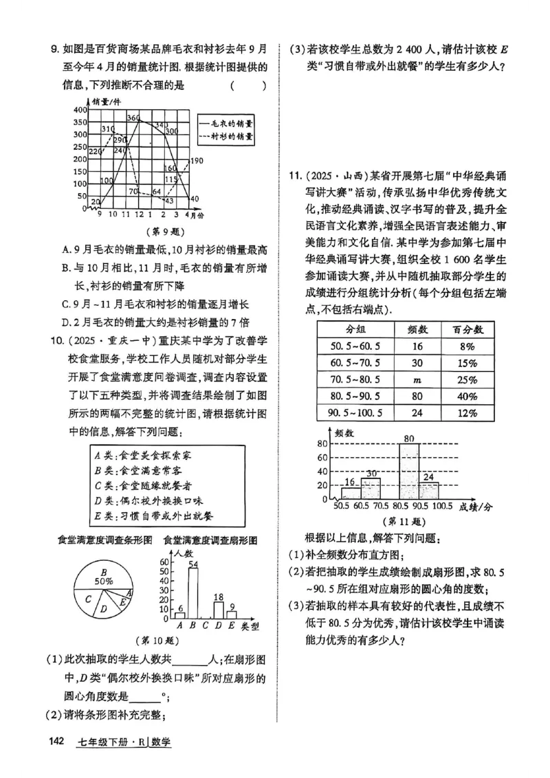 高分突破-数学-7下-作业本_2026中考押题卷合集_2026新中考中考全科资料_2026春初中数学七年级下册《高分突破》含答案（人教版）(1)
