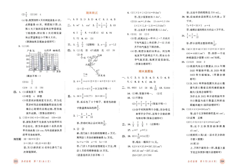 测评卷北师数学5下_26春53小学系列合集_1-6年级数学下册北师大版《53天天练》_25春53天天练北师数学5下