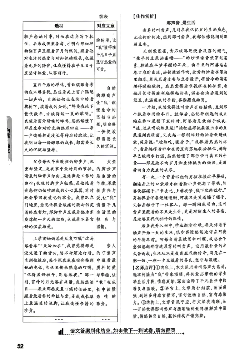 语文-26云南黑白卷-白卷答案_2026中考押题卷合集_2026中考黑白卷合集_2026版初中《万唯黑白卷》7科全套（云南）_2026《万唯中考&bull;云南黑白卷》语文