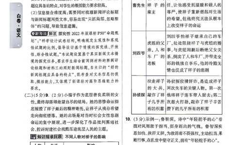语文-26云南黑白卷-白卷答案_2026中考押题卷合集_2026中考黑白卷合集_2026版初中《万唯黑白卷》7科全套（云南）_2026《万唯中考&bull;云南黑白卷》语文