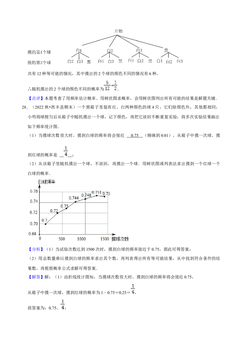 猜想05概率初步（常考必刷30题9种题型专项训练）（教师版）_人教版数学九年级上册_版本二_九年级数学上册（人教版）_期末专项复习-U276_期末总复习_2024版