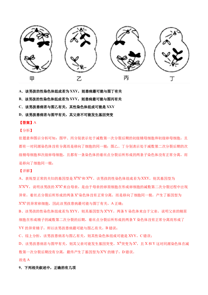 解密12人类遗传病及伴性遗传（讲义）-高频考点解密2021年高考生物二轮复习讲义+分层训练_新高考复习资料_2021年新高考资料
