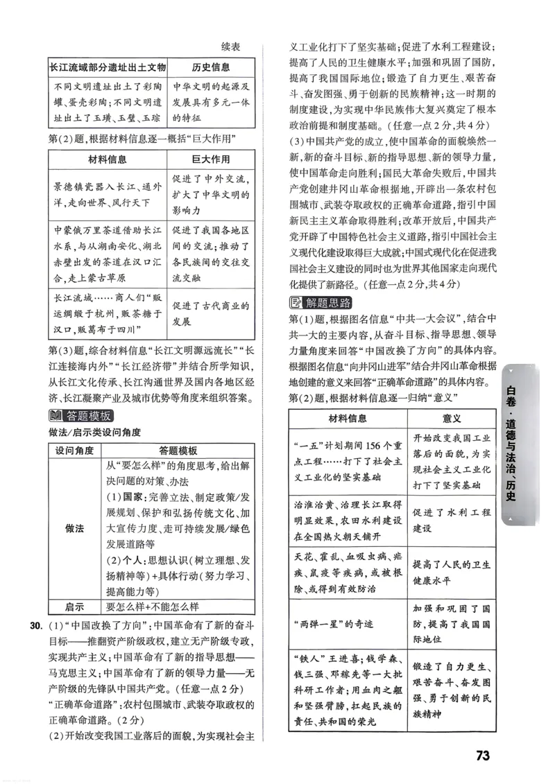 道法历史白卷答案_中考押题2026《中考押题》系列（9科全套实时更新中）_万唯2026版初中《万唯黑白卷》7科全套（武汉）_政史