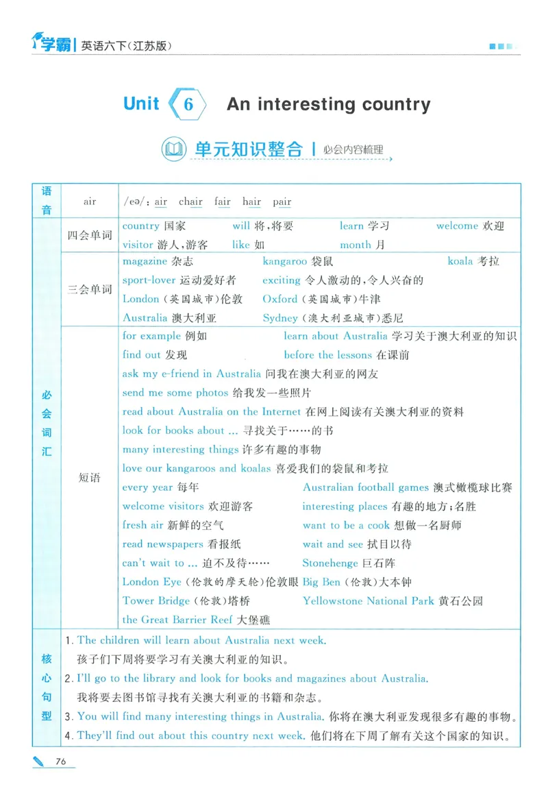 江苏英语6下_2026春季学期_26春五星学霸_26春译林版英语《五星学霸》_六下